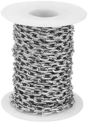 Jaydis 16,4 fot aluminiumpansarkorskedjor 9 x 6 x 1,2 mm länkar kabelkedjor halsband kedjelänk silverpläterad med spole för gör-det-själv hantverk armband smyckestillverkning