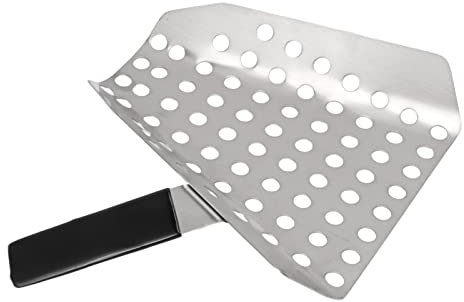 Pommes Frites Schaufel, Multifunktionale Popcorn Schaufel mit Rechtem Griff für Snacks Desserts Eisgetrocknete Waren, Pommesschaufel Verdicken Edelstahl für Privat, Restaurant, Imbiss in Tüten, Kino