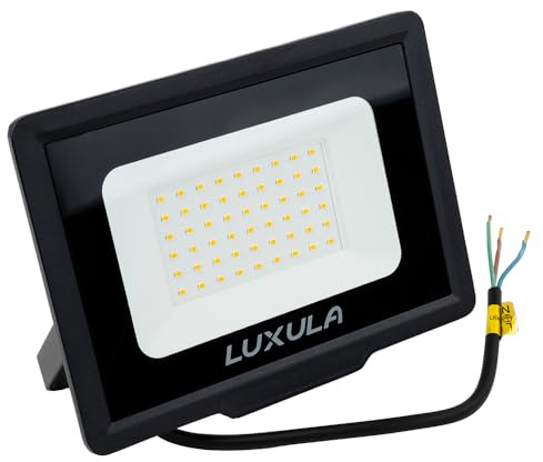 LUXULA LED Strahler Außen, 50W, 4000K Neutralweiß, 5000lm, IP65 wasserdicht, Außenstrahler Fluter, Aussenleuchte Scheinwerfer, LED Außenbeleuchtung für Garten, Einfahrt, Garage, Terrasse, Schwarz