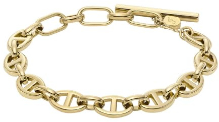 Fossil Women's Heritage D-Link Gold-Tone Stainless Steel Chain Bracelet, JF04759710