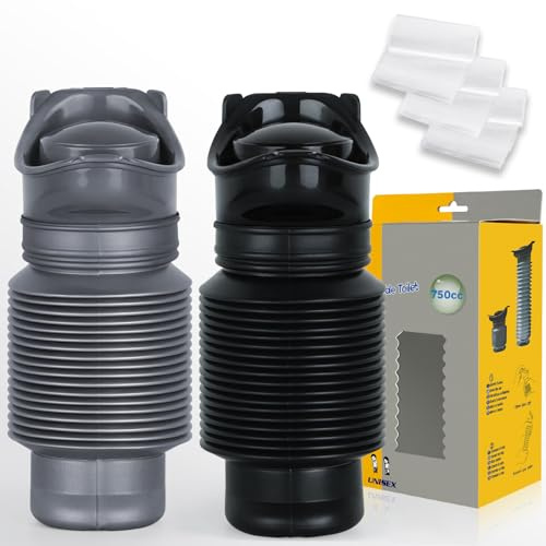 Pee Bottles For Men,Collapsible Urine Bottle With Disposable Replacement Bags,Car Pee Bottle For Men And Women,750ml,Leakproof,2-Piece Set Emergency Urinal For Road Trips,Traffic Jams And Camping