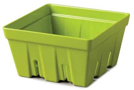Zeal Fridge Storage Box for Fruits and Berries, Melamine Kitchen Storage Container – Wash and Serve Berry Colander Box, Large 15cm (Lime)