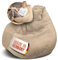 LazyCloud Sitzsack für Erwachsene mit integrierter [Nackenstütze] Cord | XXL Indoor Bean Bag mit Füllung | perfekt als Chill-, Lese- oder Gaming Sessel (90 x 80 x 70 cm) (Sandbeige)