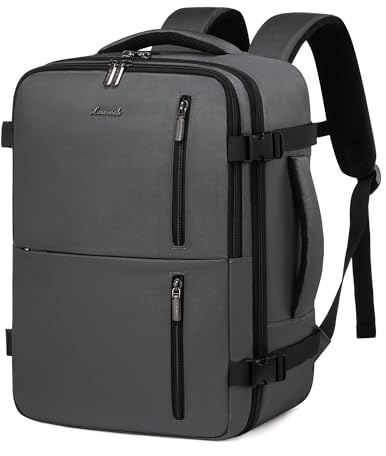 LOVEVOOK Handgepäck Rucksack 40x30x20, Reiserucksack Flugzeug Damen Herren, Carry On Luggage Travel Backpack 24l für 14 Zoll Laptop, Cabin Bag Kofferrucksack für Arbeit Business Reisen, Grau