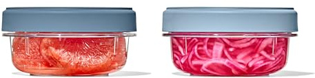 OXO Good Grips Twist & Stack Container : 350ml : 2-Pack : Leakproof, Stain-Resistant, Stackable Food Storage + Universal Lids + Easy Cleaning + Smart Space-Saving Design (Airtight Containers)