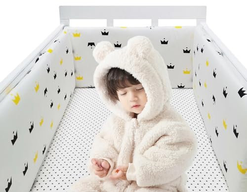 PromCaeruyn Bettumrandung Seitenschutz für Kinderbett Babybett Umrandung Stoßstange Atmungsaktive Einfach Gepolstert Krippe Rail Cover Liner Alle Runden Gitterbett Schutz Umrandung(O,150x30cm)