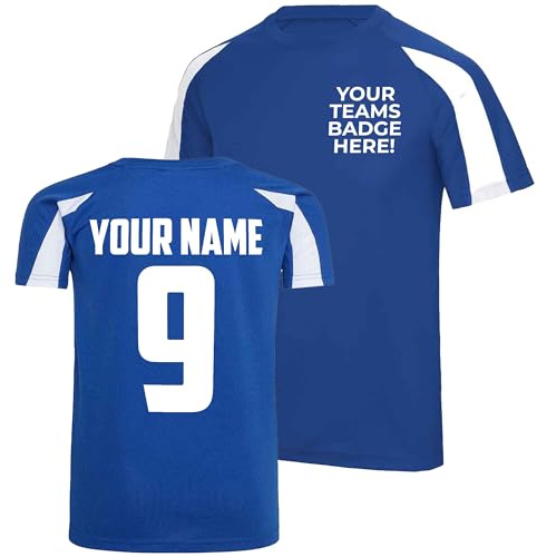 Custom Kids Football Shirt School Team League Full Kit 5 7 11 a Side Club PE Uniform Logo Shirts Personalised Name and Number