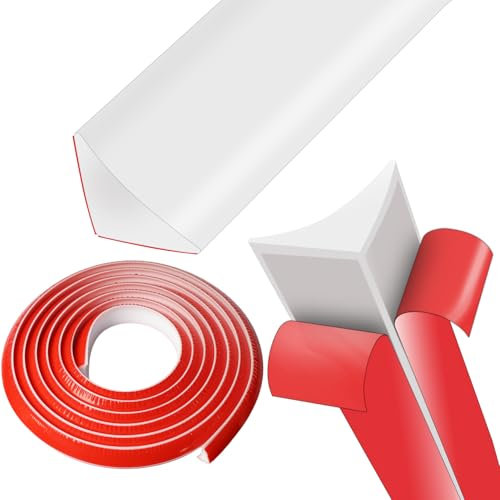 Profil Finition Plan de Travail Baguette Finition Angle Plan de Travail Cuisine Baguette de Finition Joint Cuisine Auto-Adhésif Caoutchouc Doux Imperméable (Blanc, 3Mètre)