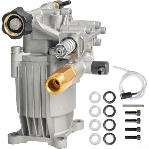 Eawfgtuw Pompe de nettoyeur haute pression horizontale à tige de 1,9 cm 3400 PSI 2,5 GPM Remplacement pour moteurs Craftsman 180-225 cc haute performance Système double joint Protection thermique