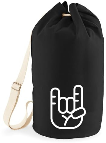 Huuraa sac de sport Fourchette à frites Sac à dos cadeau noir 20 litres en coton Fourchette à frites Présent