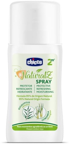 Chicco NaturalZ - Spray protettivo per bambini, 100 ml, protezione naturale durante l'estate, con citronella ed eucalipto, protezione diurna e notturna