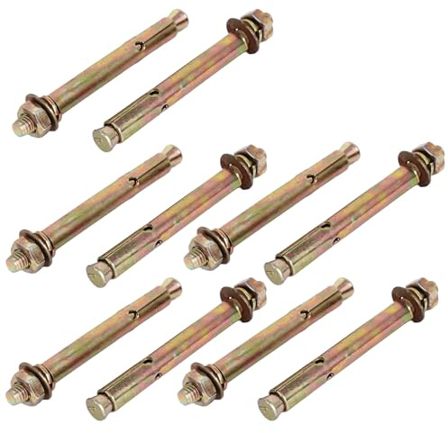 10 Pcs M8 Anchor Bolts,Heavy-Duty Expansion Bolts,Concrete Anchor Bolt,Heavy Bolt,Wall Anchors,for Fixing Concrete,Brick,Stone,Ceiling Keels, Wall Decorations, and Shelves(100mm)