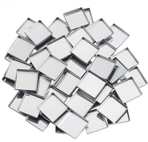 SOFPLATE 50-pack små ögonskuggspanna metall sminkpannor 26 mm tomma fyrkantiga mini rostfritt stål silverpalett tom bricka cabochon hållare för ögonskuggsrouge kosmetika gör-det-själv dubbelpaket