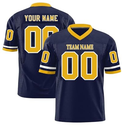 Genérico Camisetas Fútbol Americano Personalizadas para Adultos jóvenes preescolares, Uniforme Rugby Personalizado con Números Nombres Nombres de Equipos.