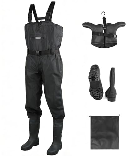 SWAWIS Scafandro da Pesca Waders Pesca Tute Impermeabili Traspiranti Adatte per Cantieri Edili,Fattorie 42-46W Adatto a Uomo e Donna