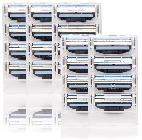 20 PCS Razor Blade Refills for Men Manual Shaver, Double Lubrication Strip, Replacement Blades for Daily Use with Manual Razors