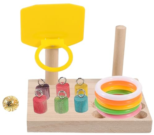 YARNOW Juguete de Entrenamiento para Loros y Periquitos Bloques de Madera para Resolver Puzzles y Masticar, Adecuado para Juego Diario y Entrenamiento de Aves en Jaula Color Aleatorio