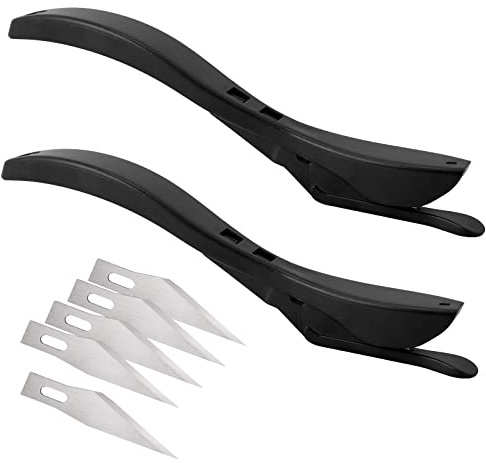 EHDIS 2 stycken presentpapper skärare med 5 reservblad, säkerhetskniv, pappersknivar, för papper, folier, wrapping, svart