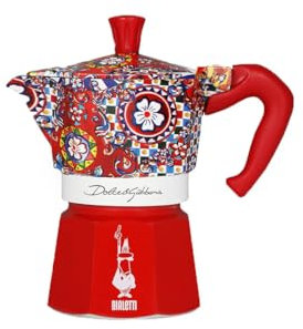 Caffettiera Italiana Bialetti Moka Express 0005327 3 Tazze D e G Rosso
