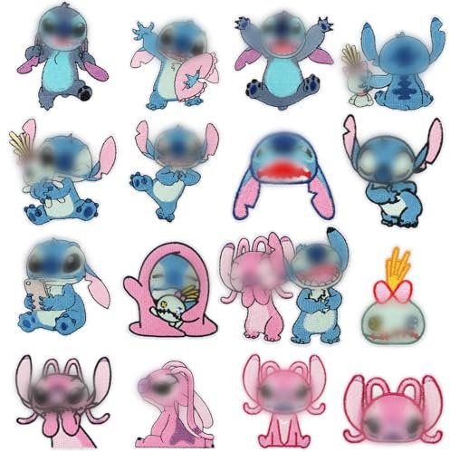 Bügelflicken Kinder, Aufbügelflicken Kinder, 16 Stück Patches Aufnäher, Bügelaufkleber Kleidung Kinder, Patches zum Aufbügeln Kinder Jungen, Mädchen