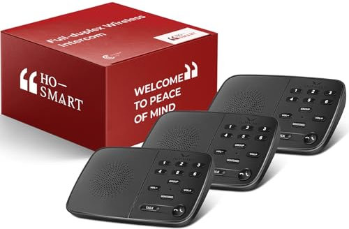 Hosmart UltraSpeak Pro Intercom sans fil pour la maison, 2024, système d'interphone sans fil full duplex pour entreprise, intercom de pièce à pièce, intercom bidirectionnel en temps réel avec portée