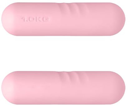 Silikonhantlar – 2 kg handvikter för styrketräning, pilates och cardio | Bärbar gummibelagd lyftutrustning för hemmagym, yoga, män fitnesutrustning, 4,41 pund set för kvinnor