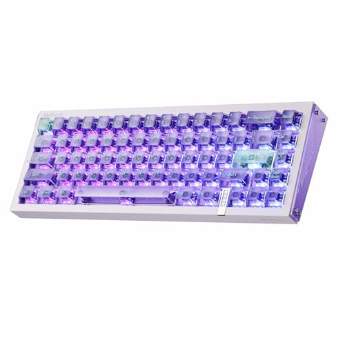 MelGeek REAL67 Wired Gaming Keyboard with RGB, Magnetic Keyboard with Hall Effect, Rapid Trigger, Hot-Swappable, Snap Tap & Adjustable Actuation, Online HIVE Custom (Potassium-Transparent Purple)