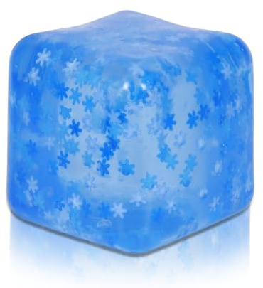 Copfeqyr Grande Balle Anti-Stress Ice Cube Flocon 7 cm – Cube Squishy Sensoriel à Presser pour Adultes et Enfants, Jouet Fidget Relaxant, Boîte Cadeau (Blue)