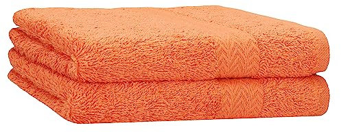 Betz 2-TLG. Handtuch-Set Premium 100% Baumwolle 2 Handtücher 50x100 cm Farbe orange