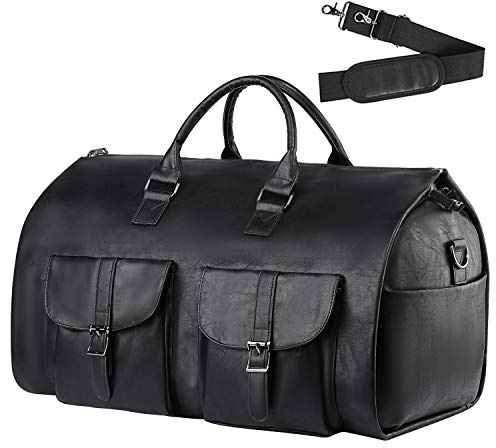 Borsa porta indumenti, impermeabile, da uomo, per viaggi di lavoro, grande borsone in pelle con scomparto per scarpe, Nero 2, Taglia unica, moderno