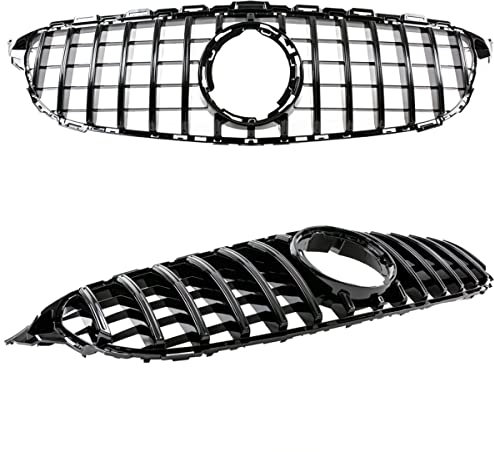Kühlergrill Schwarz Glanz kompatibel für Mercedes C-Klasse W205 S205 Mopf ab 2018 auf Sport-Panamericana DM Autoteile 2746