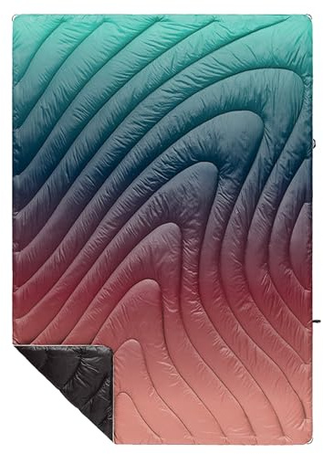 Rumpl Original Puffy Blanket - Warm Puffy Camping Blanket, 100% Recycled Polyester Insulation, Lightweight, Packable, Water-Resistant, Outdoor Puffer Blanket, 52x75, Arizona Fade