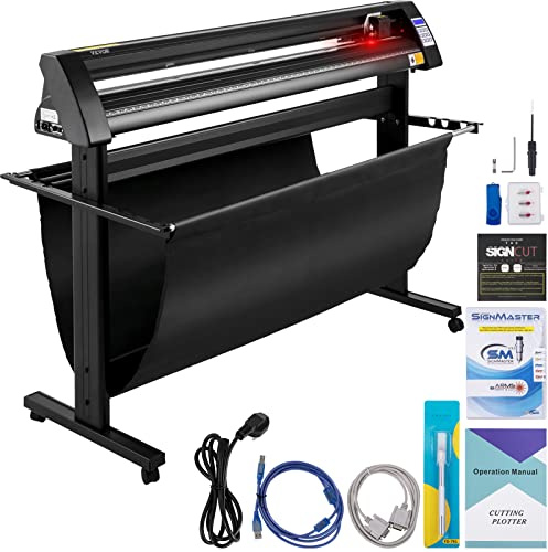 VEVOR Plotter da Taglio Vinile Semiautomatica con Luce Guida a LED, Modello KH-1350A 1350mm Potenza 95W Taglierina per Plotter Vinile per Adesivi per Auto, Segnali Stradali, Palloncini, Caschi, ecc.