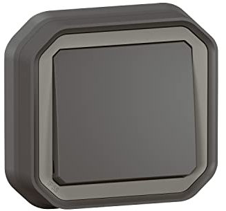 Legrand - Interrupteur ou va-et-vient étanche Plexo 10A livré complet pour montage en encastré avec griffes anthracite