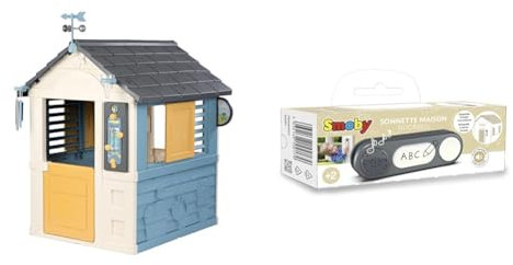Smoby - 4 Seasons Playhouse for Children includes playful weather activities & Playhouse Doorbell with action sounds, randomly sounds Ding Dong, Dog Bark and Cat Meow