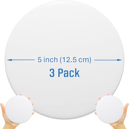 Strongest Home Wall & Door Handle Stopper 12.5cm Set of 3 Pieces of White Rubber Door Knob, Round Wall Shield Cushion, Quiet Wall Protector for Door Handle, Guard Door Bumper, Silencer Self- Adhesive