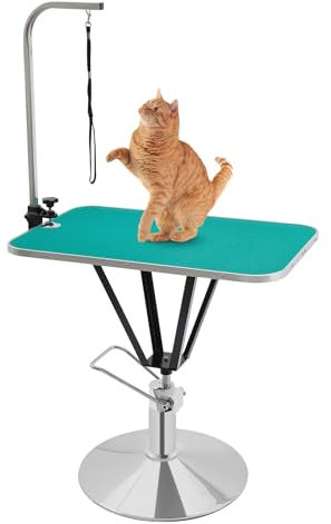 Hydraulische Hebe Haustier Schertisch Trimmtisch 360° Drehbar Groomer Tisch Einstellbares mit Galgen und Seil max. Tragelast 100 kg für Heim und Zoohandlungen zum Föhnen Trimmen Scheren für Ihr