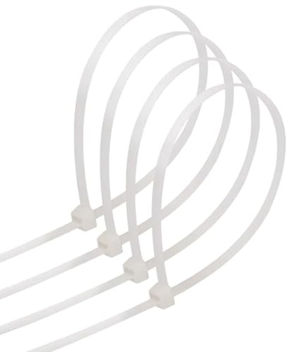 bridas de poliamida 7,2 x 500 mm (20 uds), blancas - ideales para fijar y organizar cables y objetos en proyectos de bricolaje y mantenimiento.