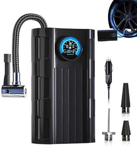 yupeuooe Inflador de neumáticos y Bomba de Aire eléctrica para Coche - Accesorios portátiles Inteligentes con Cable para automóvil