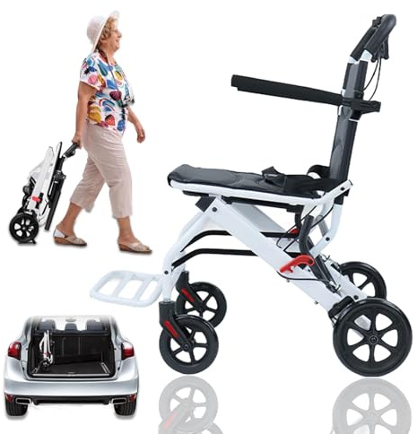 yifaeux (15lb) Super Lightweight Wheelchairs for Adults，Easy to Travel, Locking Hand Brakes, User-Friendly, Folding, Portable. for Adults or Child (up to 220lbs) A