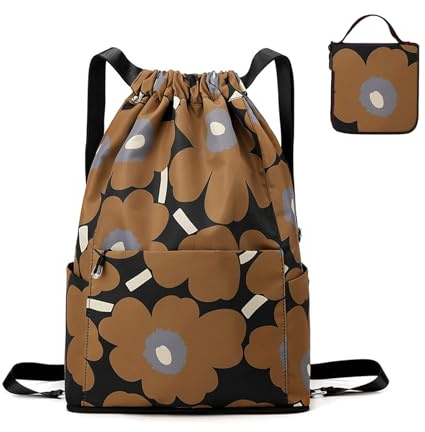 RisePlus Zaino Sacca Sportiva Impermeabile Pieghevole ，Borsa Palestra Donna Uomo, Sacca con Coulisse Grande Capacità, Zaino Palestra Piscina, Multitasche, Leggera, per Sport, Viaggio, Fitness