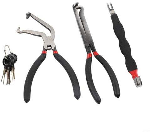 Lot de 3 outils de démontage de connecteurs électriques avec 8 outils de déverrouillage de borne, pince de déconnexion de faisceau de câblage de voiture pour réparations automobiles