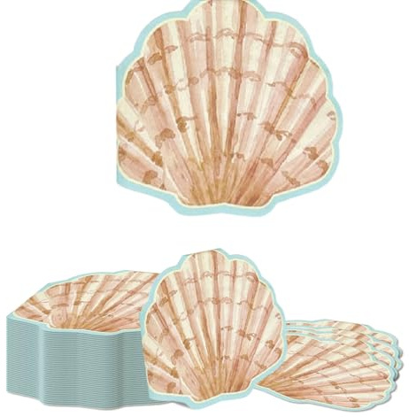 Kotkiddy 40 Piezas Servilletas de Papel con Conchas Marinas Desechables para Almuerzo Servilletas de Cena para Decoración de Fiesta de Verano y Despedida de Soltera Regal