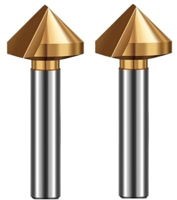 Brocas de fresado de chaflán de una sola flauta con orificio recto de 90° de 6,3-40 mm de diámetro, paquete de 2(16.5 * 90°)