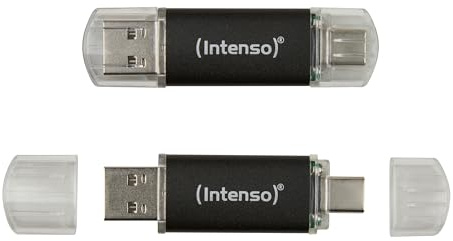 Intenso Twist Line Dual USB-minne 2 x 128 GB – Super Speed USB 3.2 Gen 1 x 1 med upp till 70 MB/s, USB-C och USB-A, antracit