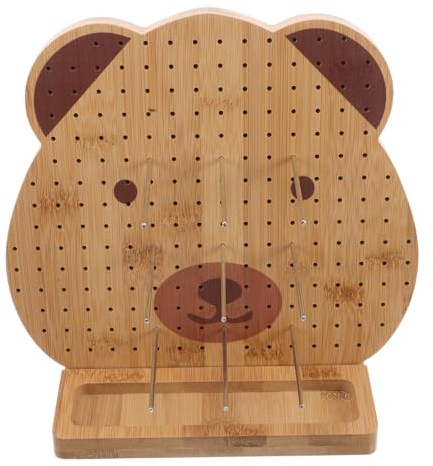 Zerodeko Tabla de Madera para Tejer a Crochet con Agujas, Modelo Pequeño Oso 23x21 Cm, Superficie Duradera y Tablero de Bloqueo para Proyectos de Tejido a Punto en Manualidades