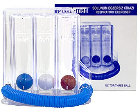 Mobiclinic, Ejercitador respiratorio, Pulmonar, Espirómetro, Equipo de terapia y educación respiratoria, Marcado ce, Fortalece mejora la respiración, 3 cámaras, Transparente