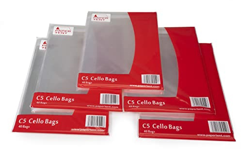 Papertent C5 cellofanpåsar, 40 mikron tjock, antal 200 (5 förpackningar x 40)