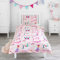 Bloomsbury Mill - Kinderbettwäsche 135x200 - Einhorn Bettwäsche Mädchen 135x200 - Prinzessin und Regenbögen - Kinder Wendebettwäsche und Kissenbezug Set - Rosa & Lila Einzelbettwäsche-Set