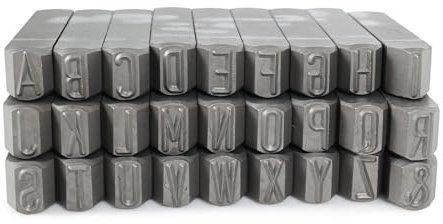 Dönges Handschlagstempelsatz spitz, 27-teilig, A - Z, Schrifthöhe 2 mm (Schlagstempel Schlagbuchstabe), Geeignet für die Kennzeichnung von Werkstücken mit einer Festigkeit von 600-800 N/mm²